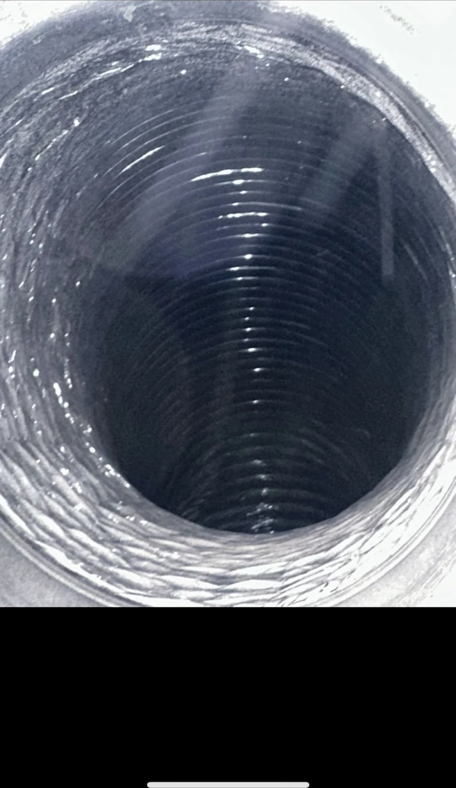 A flex run cleaned back to its bare liner